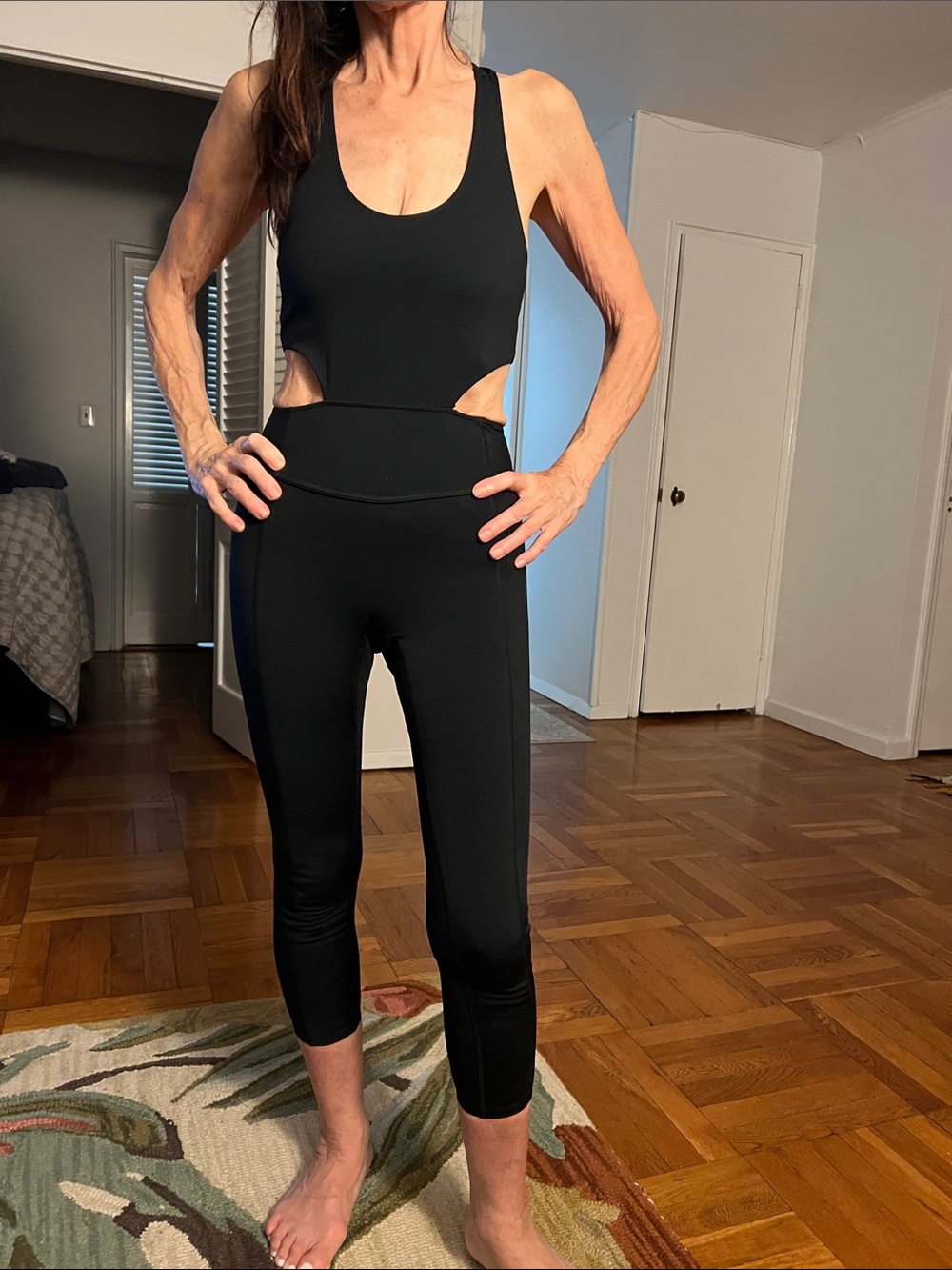Free People Black Cutout Tank Jumpsuit